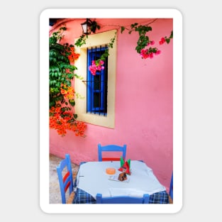 Table For Two In Fiskardo, Kefalonia, Greece Sticker